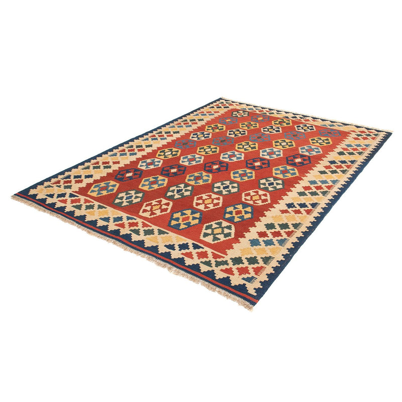 Kelim Fars Teppich 152x212cm - dunkelrot