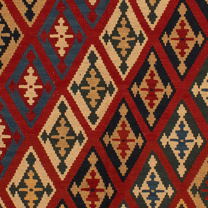 Kelim Fars Teppich 154x209cm - dunkelrot