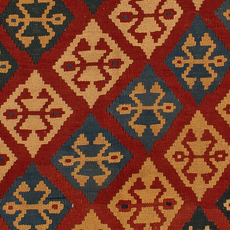Kelim Fars Teppich 142x217cm - dunkelrot