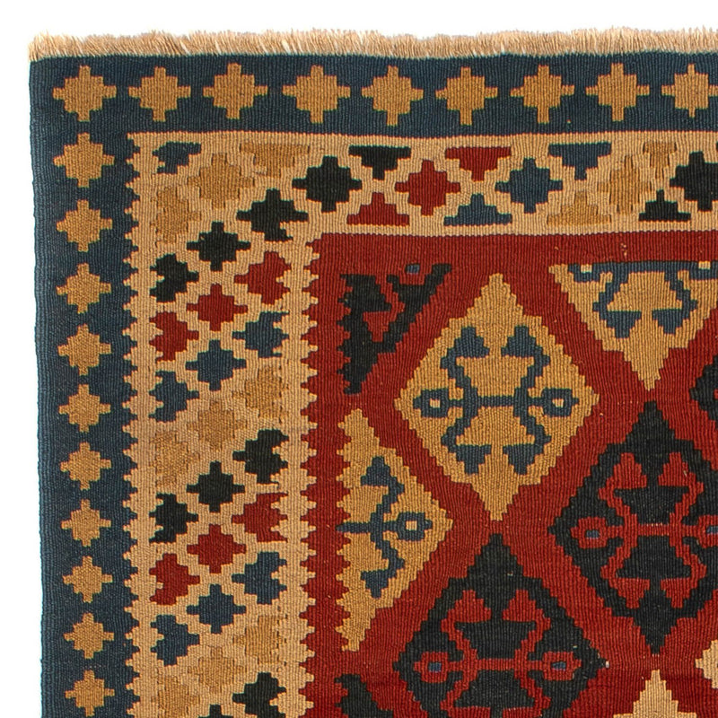 Kelim Fars Teppich 142x217cm - dunkelrot