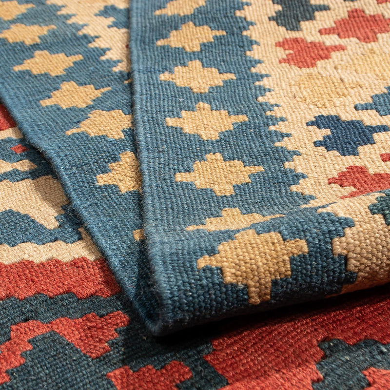 Kelim Fars Teppich 142x217cm - dunkelrot