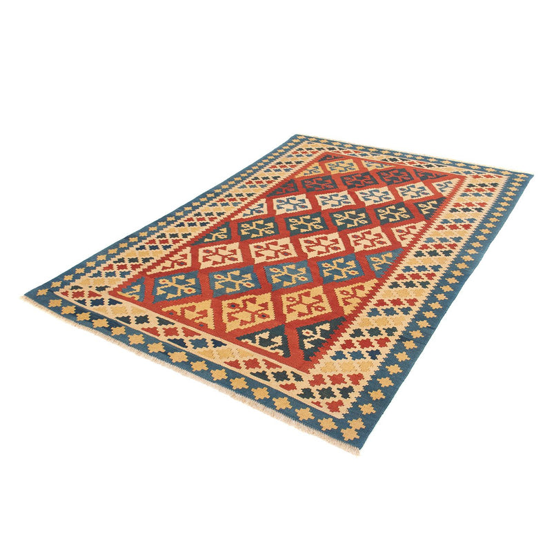 Kelim Fars Teppich 142x217cm - dunkelrot