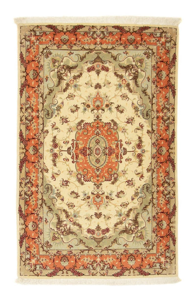 Täbriz - 50 Raj Teppich 100x155cm - Perserteppich - beige