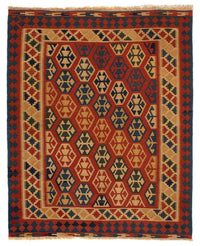 Kelim Fars Teppich 155x181cm - dunkelrot – product image