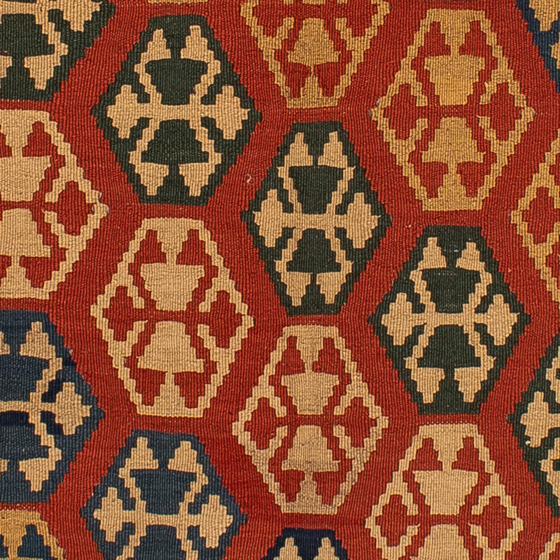 Kelim Fars Teppich 155x181cm - dunkelrot