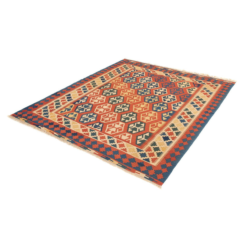 Kelim Fars Teppich 155x181cm - dunkelrot