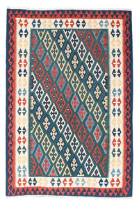 Kelim Fars Teppich 131x193cm - blau – product image