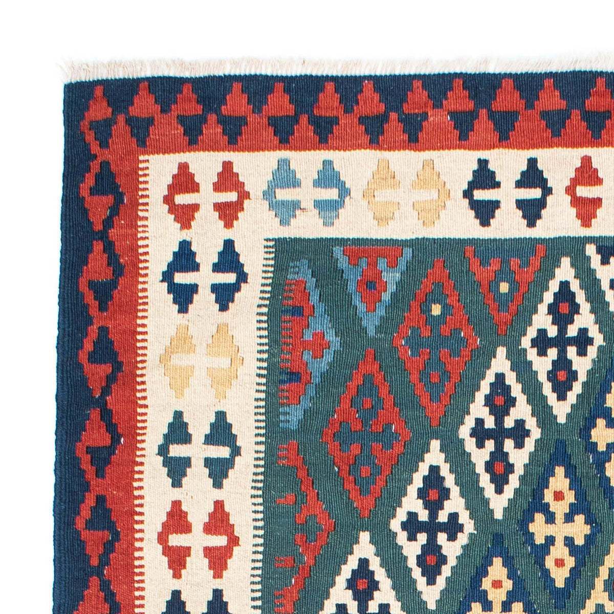 Kelim Fars Teppich 131x193cm - blau