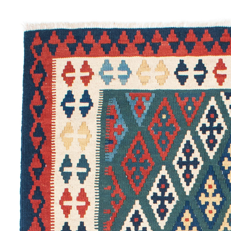 Kelim Fars Teppich 131x193cm - blau