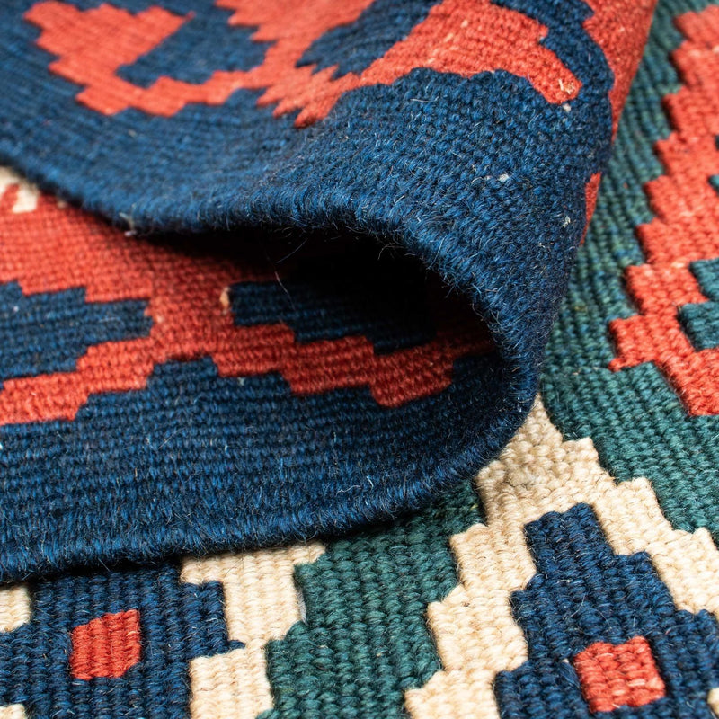 Kelim Fars Teppich 131x193cm - blau