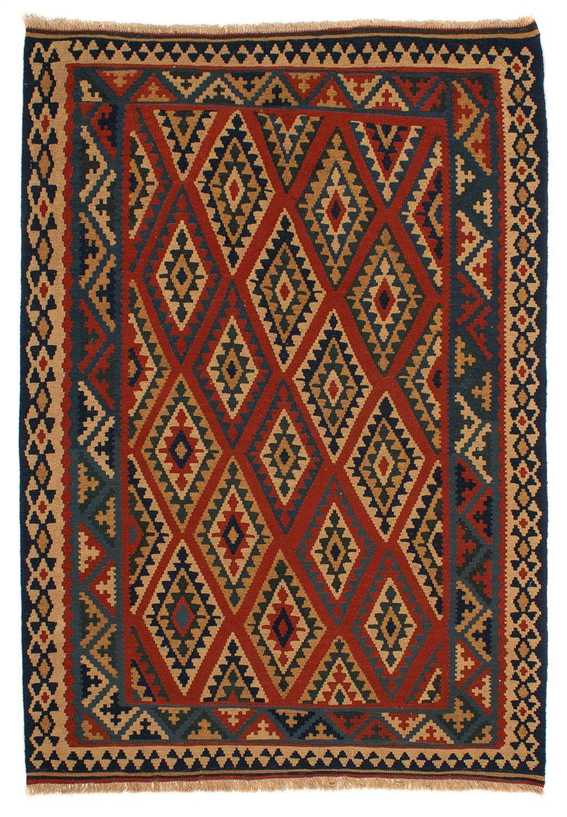 Kelim Fars Teppich 165x213cm - dunkelrot