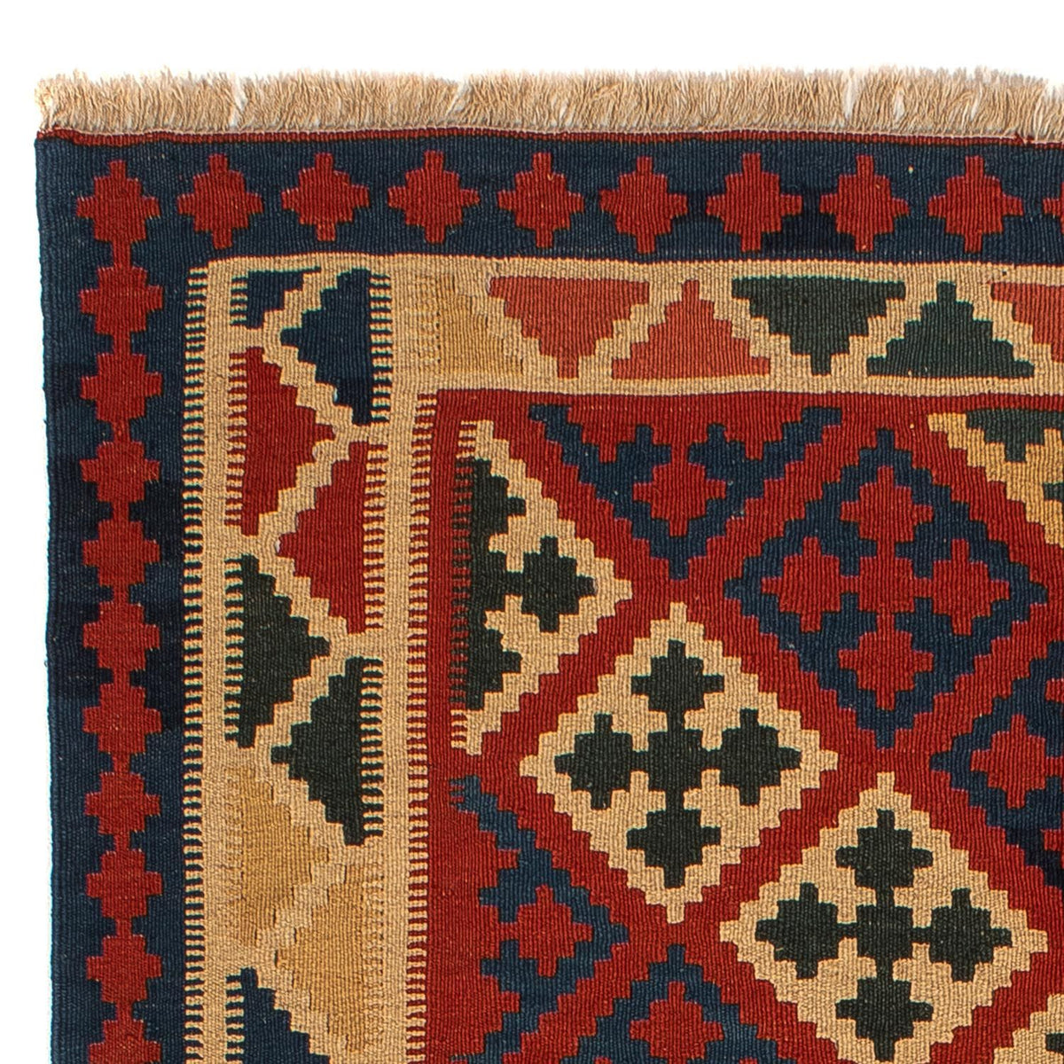 Kelim Fars Teppich 151x220cm - dunkelrot
