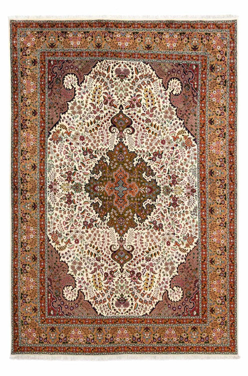 Täbriz - 40 Raj Teppich 205x295cm - Perserteppich - beige