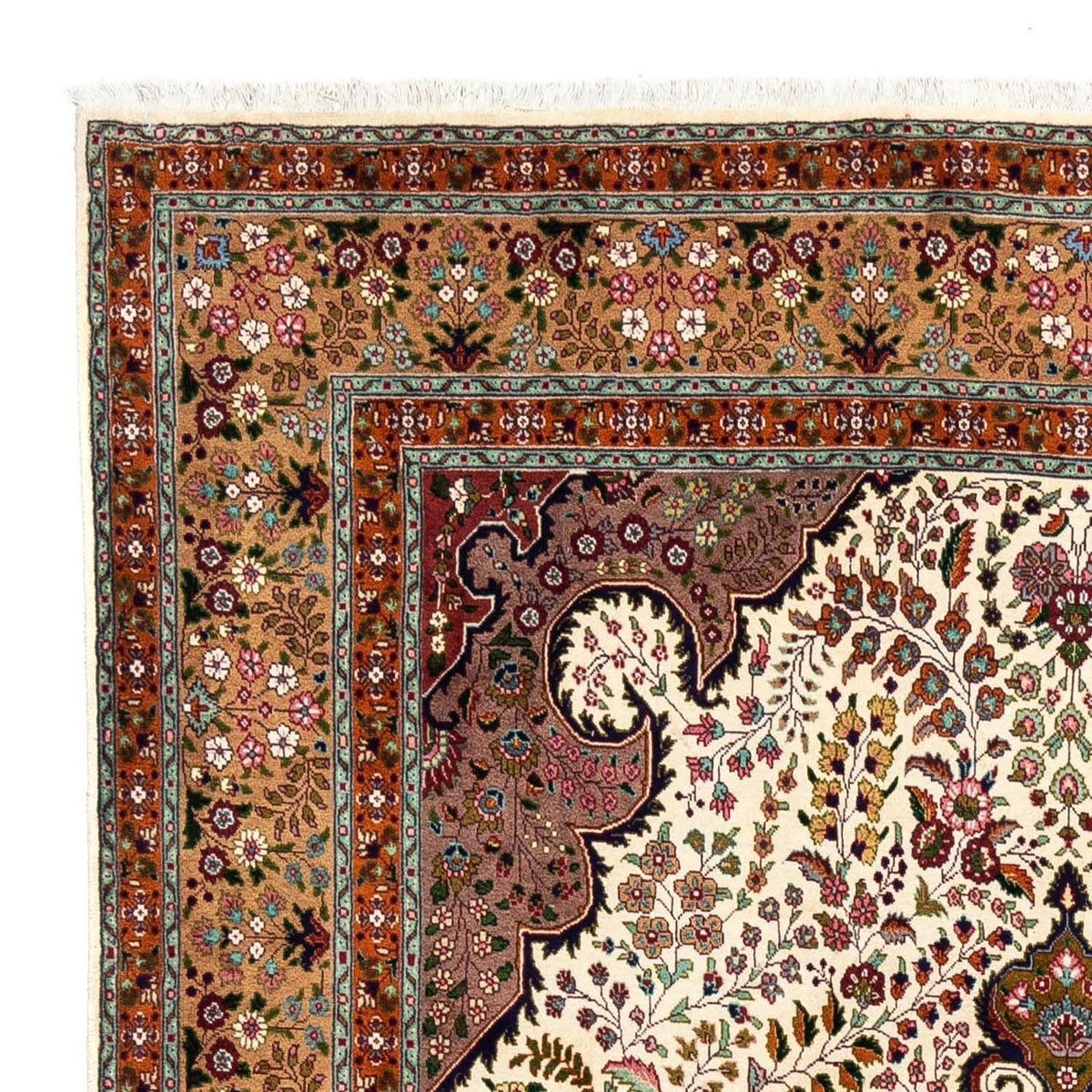 Täbriz - 40 Raj Teppich 205x295cm - Perserteppich - beige