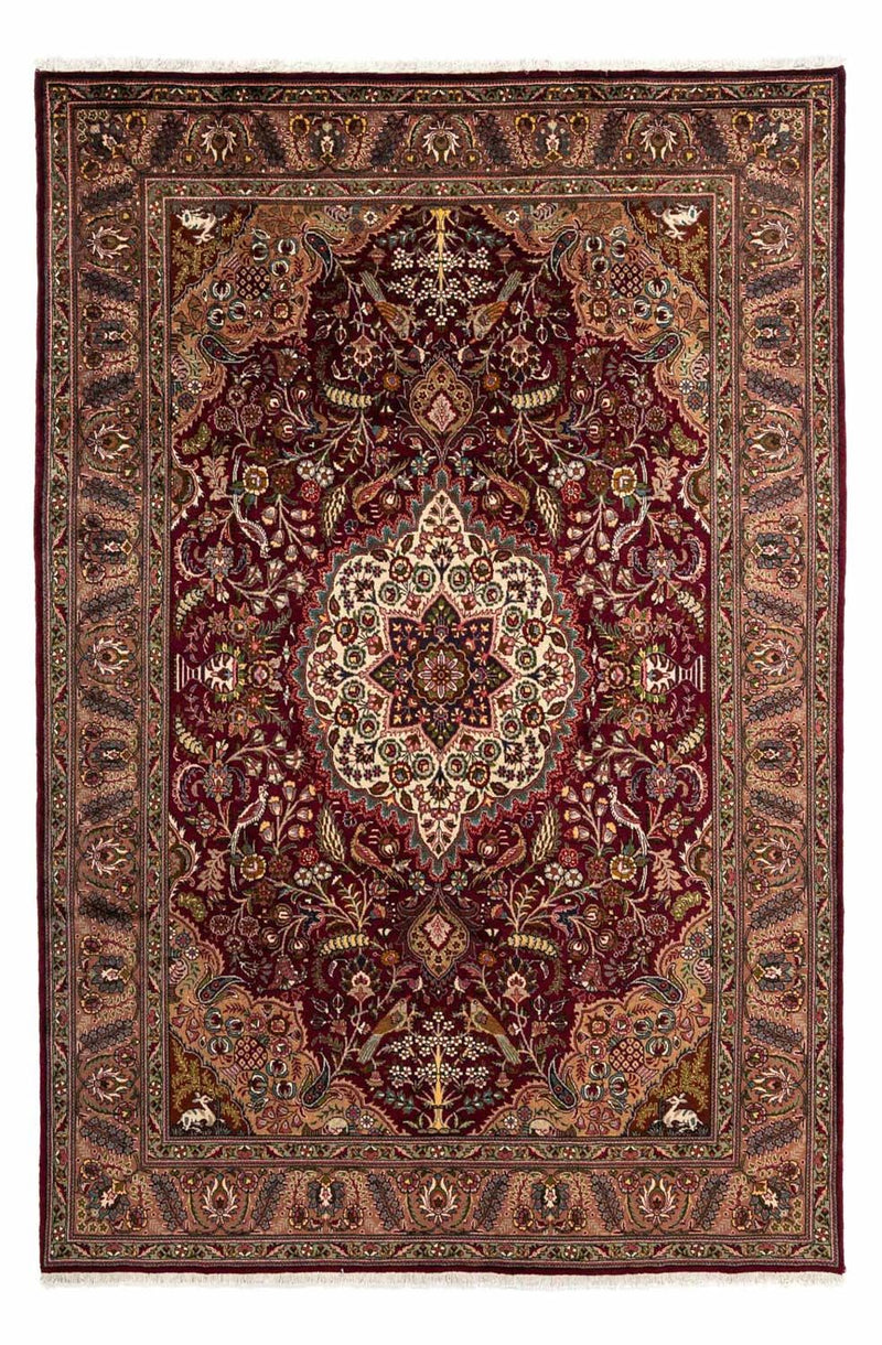 Täbriz - 40 Raj Teppich 202x285cm - Perserteppich - dunkelrot