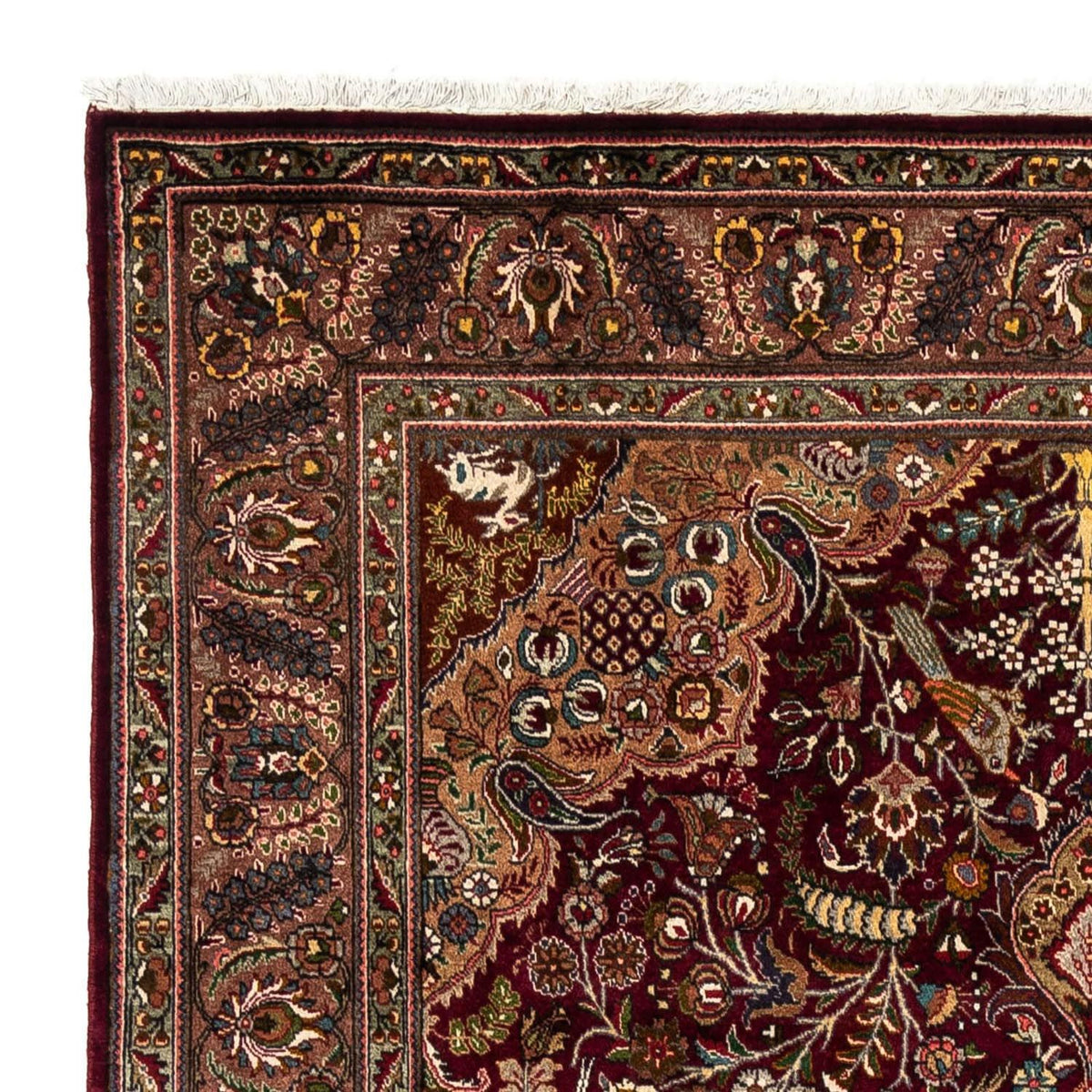 Täbriz - 40 Raj Teppich 202x285cm - Perserteppich - dunkelrot
