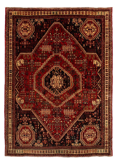 Ghashghai Teppich 200x281cm - Perserteppich - dunkelrot