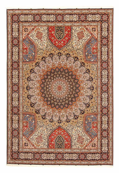 Täbriz - 50 Raj Teppich 253x358cm - Perserteppich - hellbraun