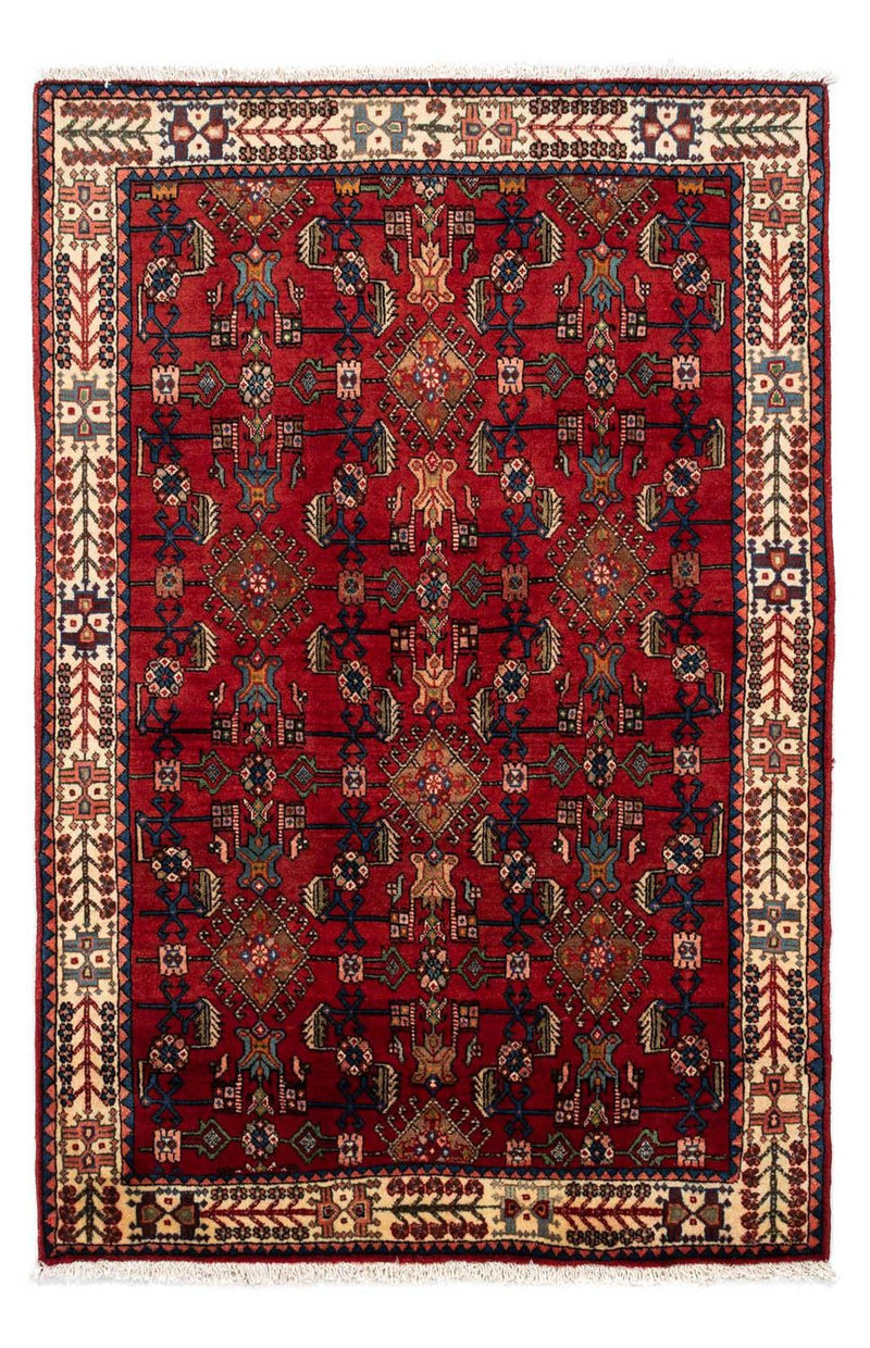 Hosseinabad Teppich 103x155cm - Perserteppich - dunkelrot
