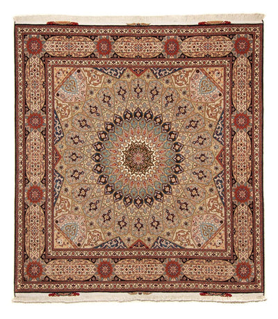 Täbriz - 50 Raj Teppich 204x206cm - Perserteppich - mehrfarbig