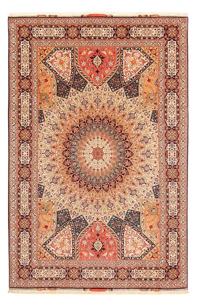 Täbriz - 50 Raj Teppich 202x302cm - Perserteppich - mehrfarbig