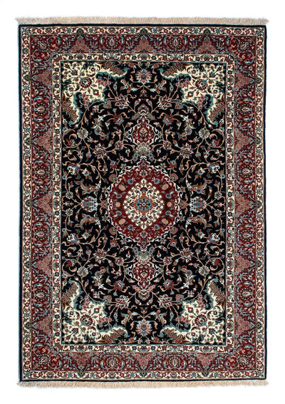 Ghom Teppich 141x213cm - Perserteppich - dunkelblau