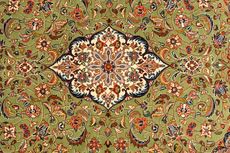 Sarough Teppich 104x153cm - Perserteppich - grün