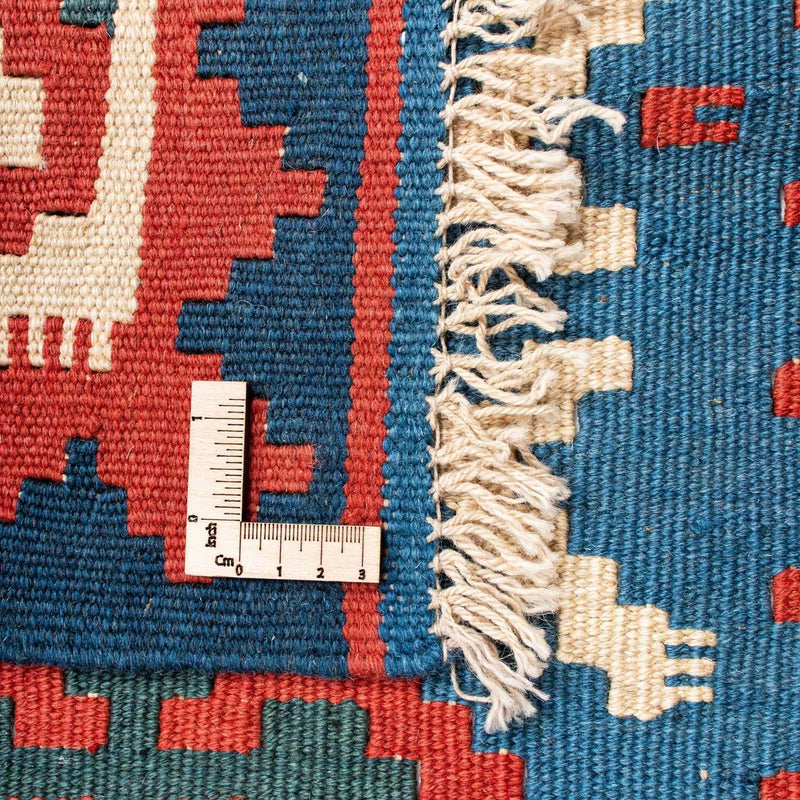 Kelim Fars Teppich 122x188cm - blau
