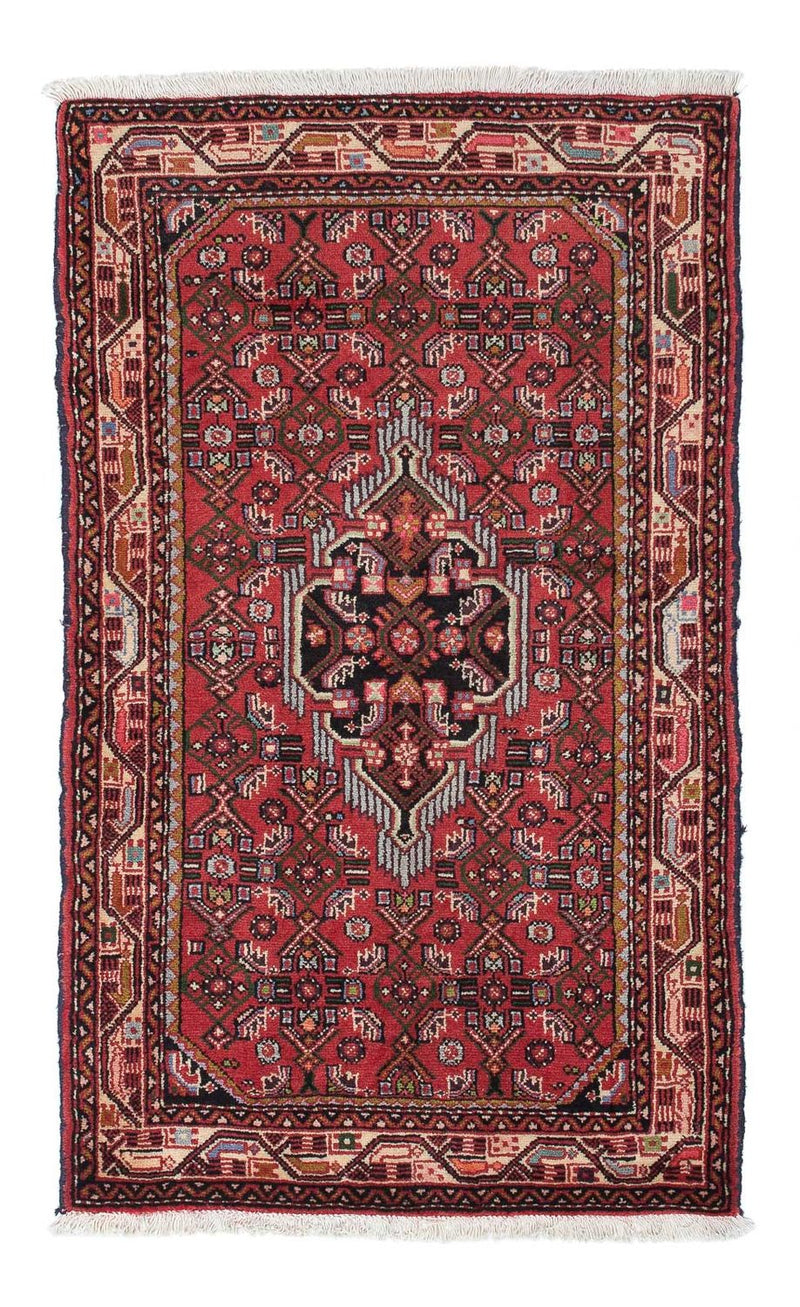 Hamadan Teppich 79x128cm - Perserteppich - rot