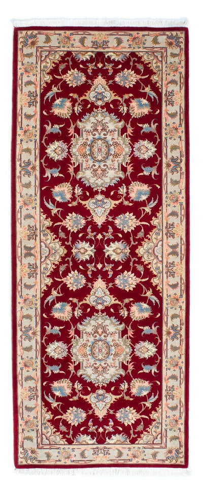 Täbriz - 50 Raj Teppich 83x213cm - Perserteppich - dunkelrot