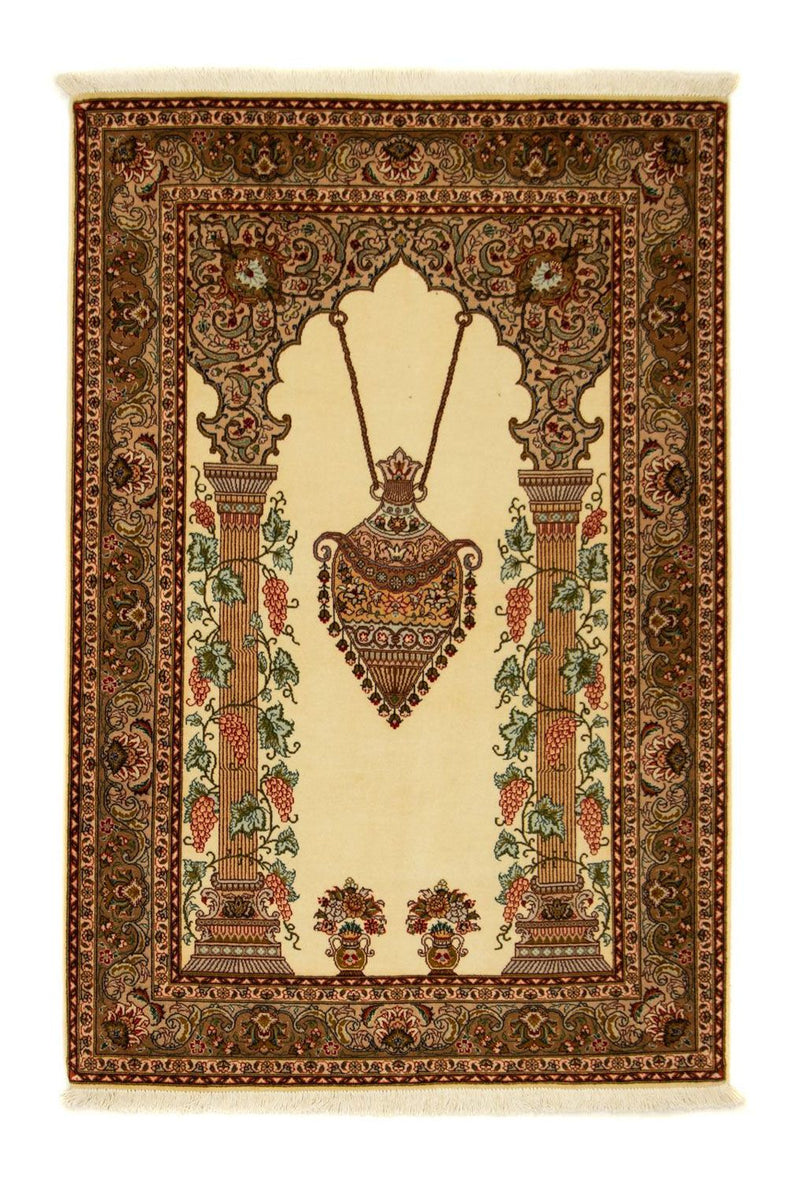 Täbriz - 50 Raj Teppich 103x153cm - Perserteppich - beige