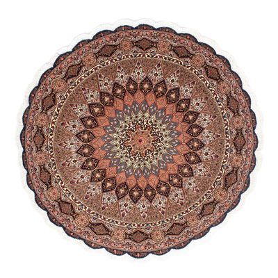 Täbriz - 50 Raj Teppich 150x150cm - Perserteppich - braun