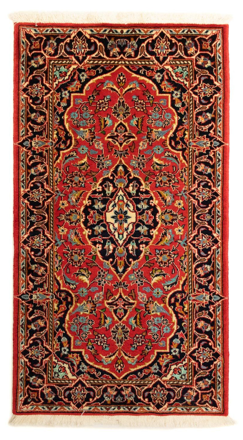 Keshan Teppich 68x124cm - Perserteppich - dunkelrot