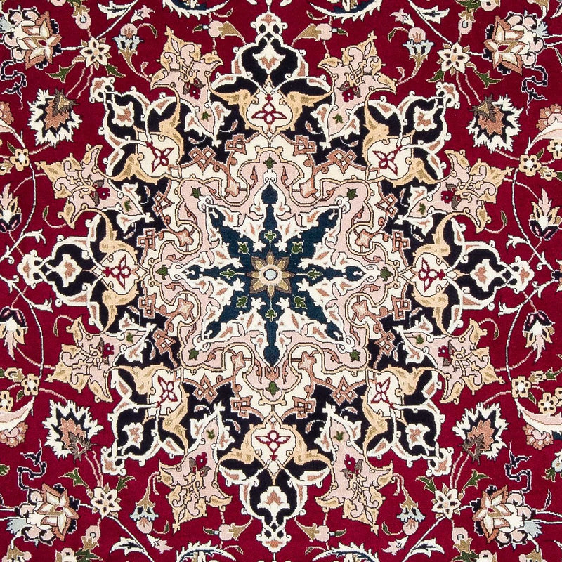 Täbriz - 50 Raj Teppich 206x302cm - Perserteppich - dunkelrot