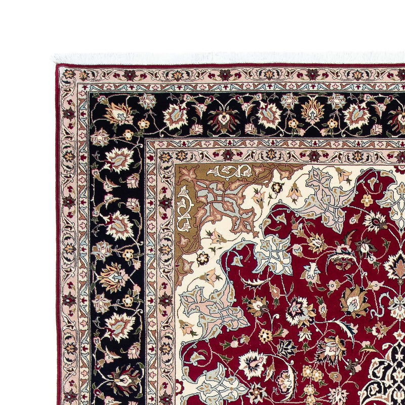 Täbriz - 50 Raj Teppich 206x302cm - Perserteppich - dunkelrot