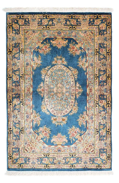 Ghom Teppich 80x121cm - Perserteppich - dunkelblau