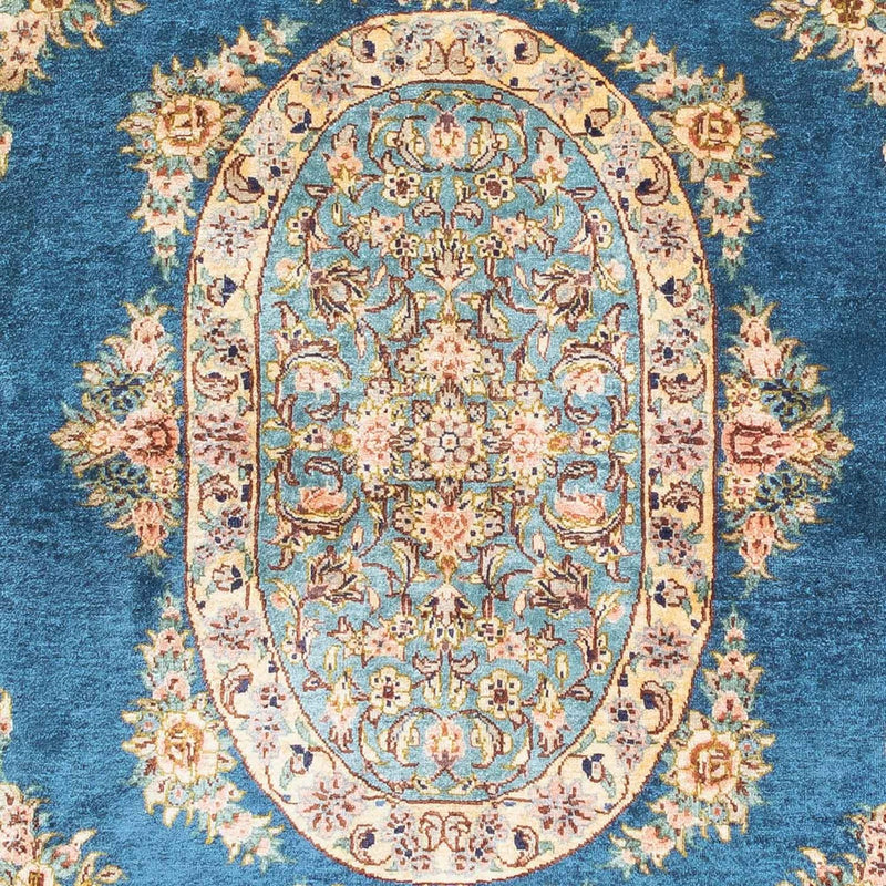 Ghom Teppich 80x121cm - Perserteppich - dunkelblau