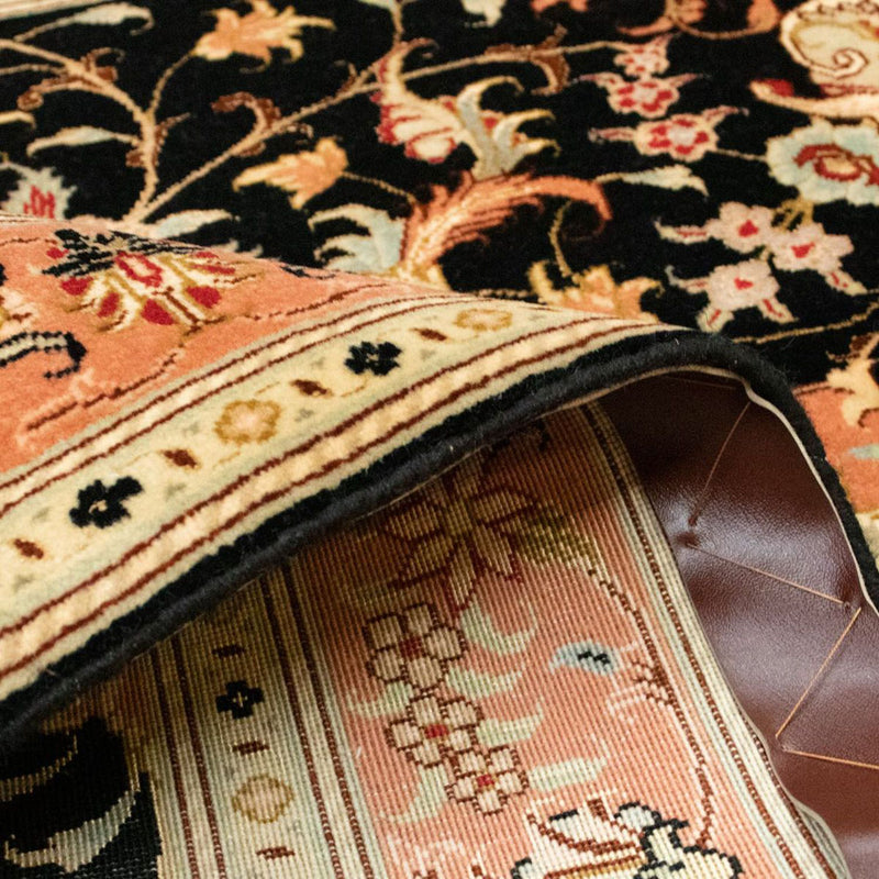 Täbriz - 50 Raj Teppich 101x161cm - Perserteppich - schwarz