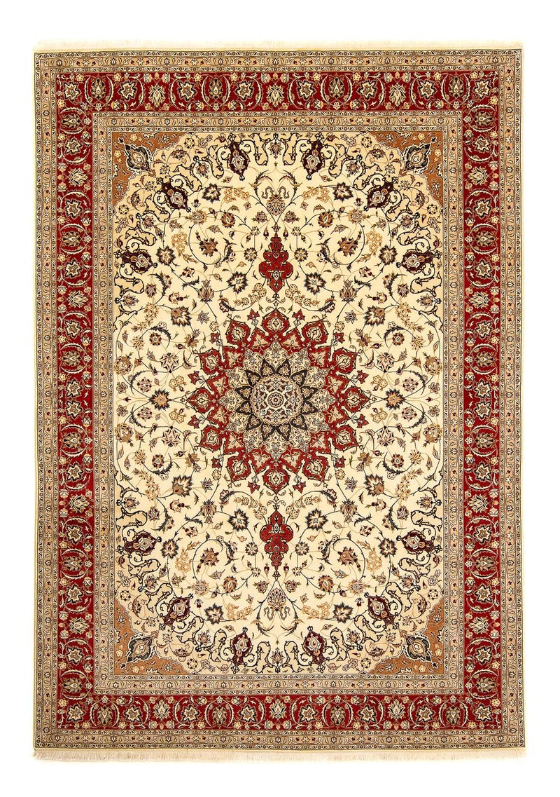 Täbriz - 50 Raj Teppich 252x351cm - Perserteppich - beige