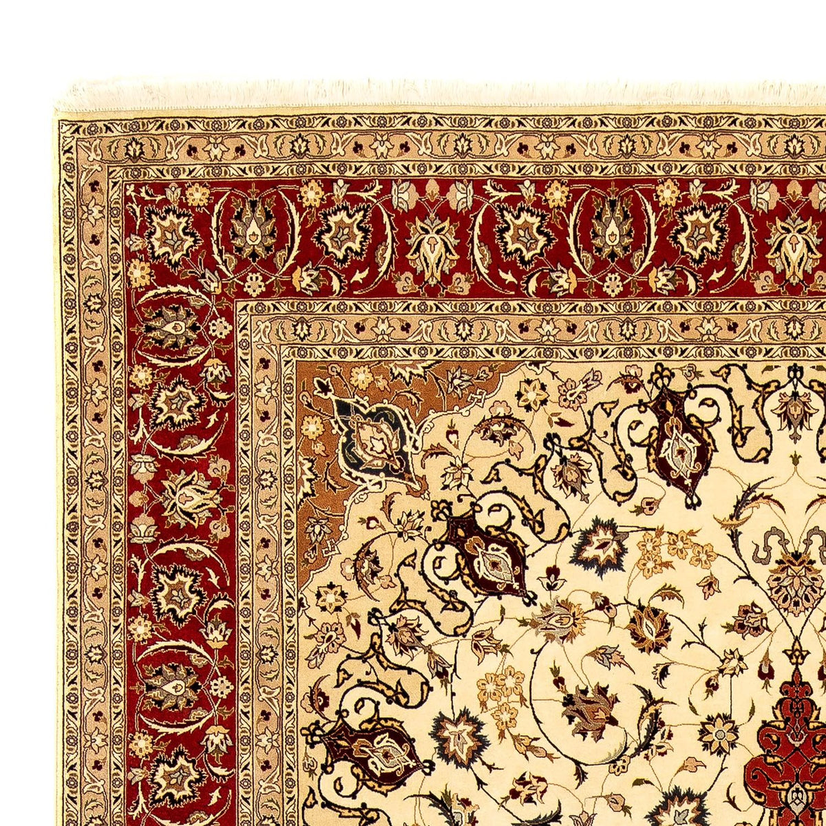 Täbriz - 50 Raj Teppich 252x351cm - Perserteppich - beige
