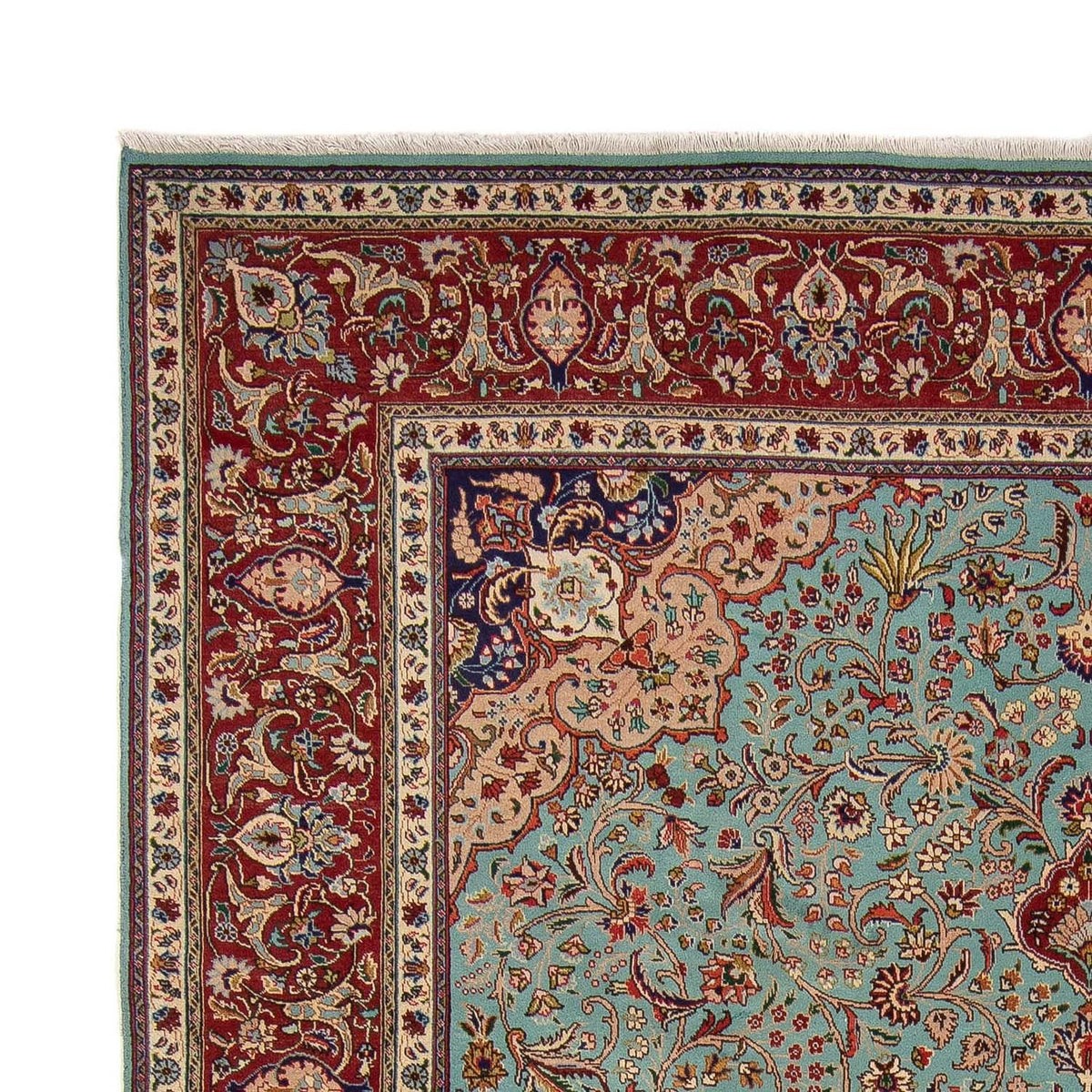 Täbriz - 50 Raj Teppich 248x350cm - Perserteppich - türkis