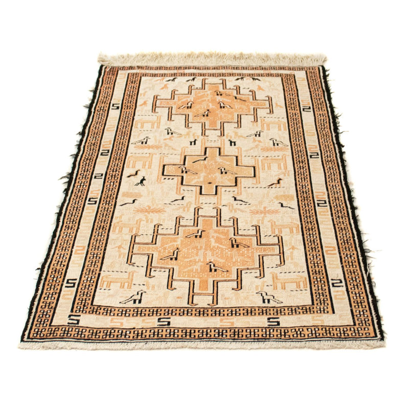 Kelim Seide Teppich 65x101cm - beige