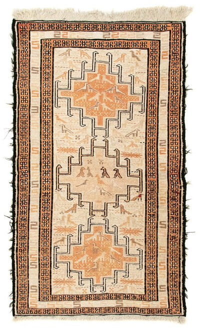 Kelim Seide Teppich 62x103cm - beige