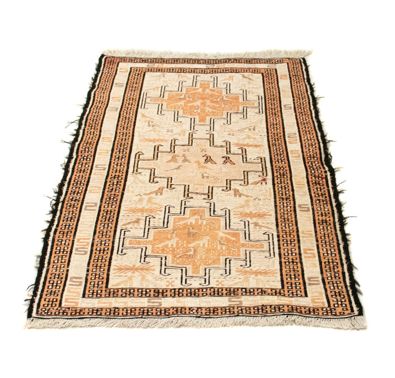 Kelim Seide Teppich 62x103cm - beige