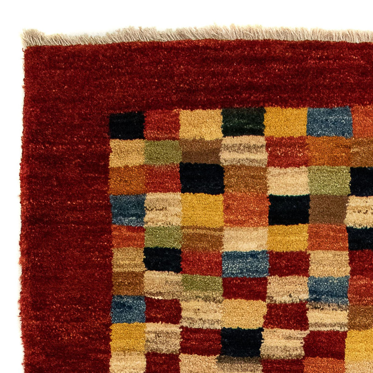 Gabbeh Persisch Teppich 72x139cm - Perserteppich Wollteppich - dunkelrot