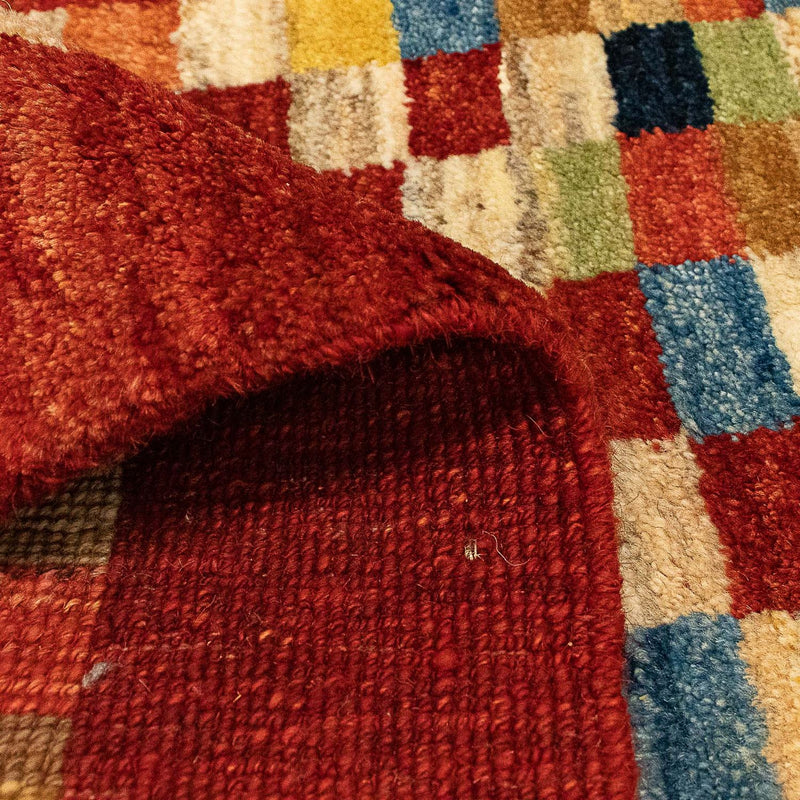 Gabbeh Persisch Teppich 72x139cm - Perserteppich Wollteppich - dunkelrot