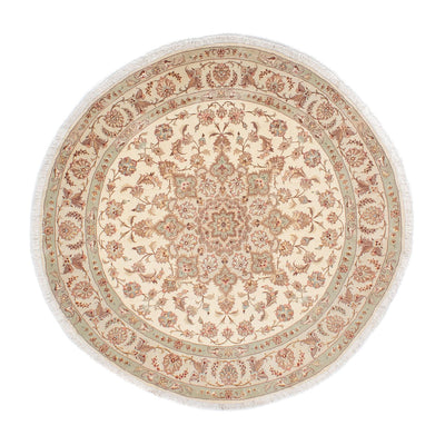 Täbriz - 50 Raj Teppich 146x146cm - Perserteppich - beige