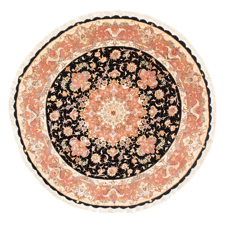 Täbriz - 50 Raj Teppich 153x153cm - Perserteppich - dunkelblau