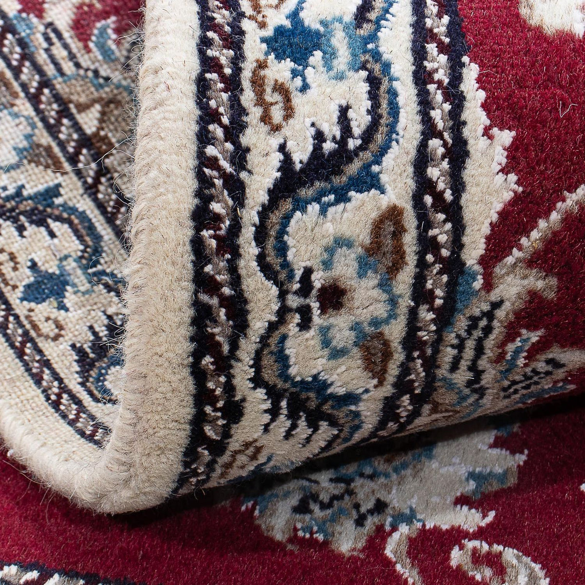 Nain Teppich 95x142cm - Perserteppich - dunkelrot