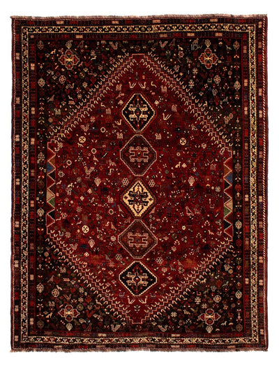 Shiraz Teppich 228x310cm - Perserteppich - dunkelrot